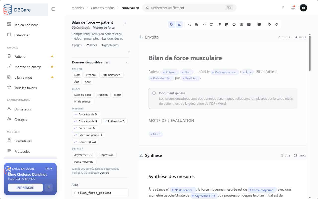 Comptes rendus DBCare, synthèses